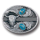 Sports Jewelry & Accessories Sports Accessories - Stones with Buffalo Skull Enameled Belt Buckle JM Sports-7