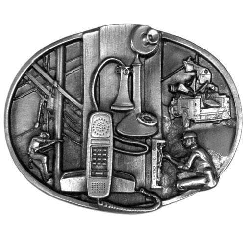 Sports Jewelry & Accessories Sports Accessories - Telephone Worker Antiqued Belt Buckle JM Sports-7