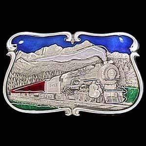 Sports Jewelry & Accessories Sports Accessories - Train in the Mountains Enameled Belt Buckle JM Sports-7