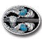 Sports Jewelry & Accessories Sports Accessories - Turquoise Stones with Buffalo Skull (Diamond Cut) Enameled Belt Buckle JM Sports-7
