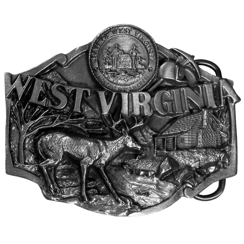 Sports Jewelry & Accessories Sports Accessories - W. Virginia Antiqued Belt Buckle JM Sports-7
