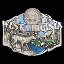 Sports Jewelry & Accessories Sports Accessories - West Virginia State Seal Enameled Belt Buckle JM Sports-7