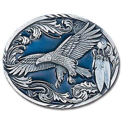 Sports Jewelry & Accessories Sports Accessories - Western Eagle/Feathers Enameled Belt Buckle JM Sports-7