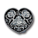 Sports Jewelry & Accessories Sports Accessories - Western Heart (Diamond Cut) Enameled Belt Buckle JM Sports-7
