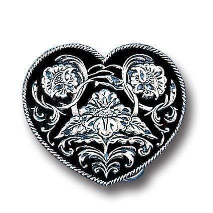 Sports Jewelry & Accessories Sports Accessories - Western Heart (Diamond Cut) Enameled Belt Buckle JM Sports-7