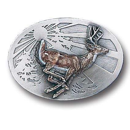 Sports Jewelry & Accessories Sports Accessories - Whitetail Deer Enameled Belt Buckle JM Sports-7