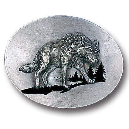 Sports Jewelry & Accessories Sports Accessories - Wolf Silhouette Enameled Belt Buckle JM Sports-7