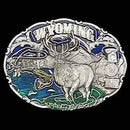 Sports Jewelry & Accessories Sports Accessories - Wyoming Elk Enameled Belt Buckle JM Sports-7
