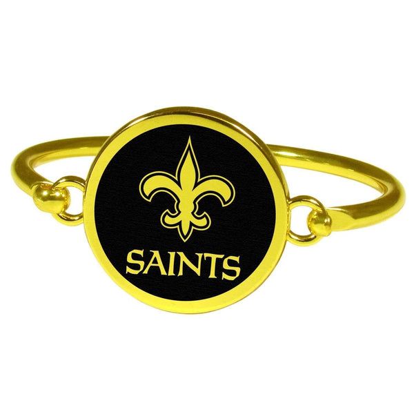 Sports Jewelry New Orleans Saints Gold Tone Bangle Bracelet JM Sports-7