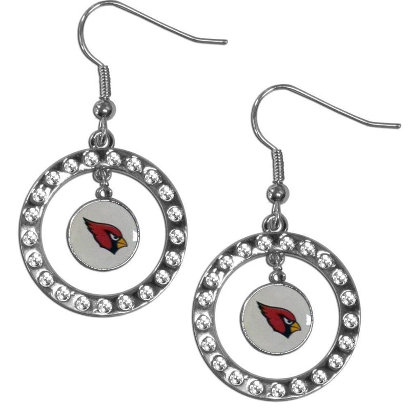 Sports Jewelry NFL - Arizona Cardinals Rhinestone Hoop Earrings JM Sports-7