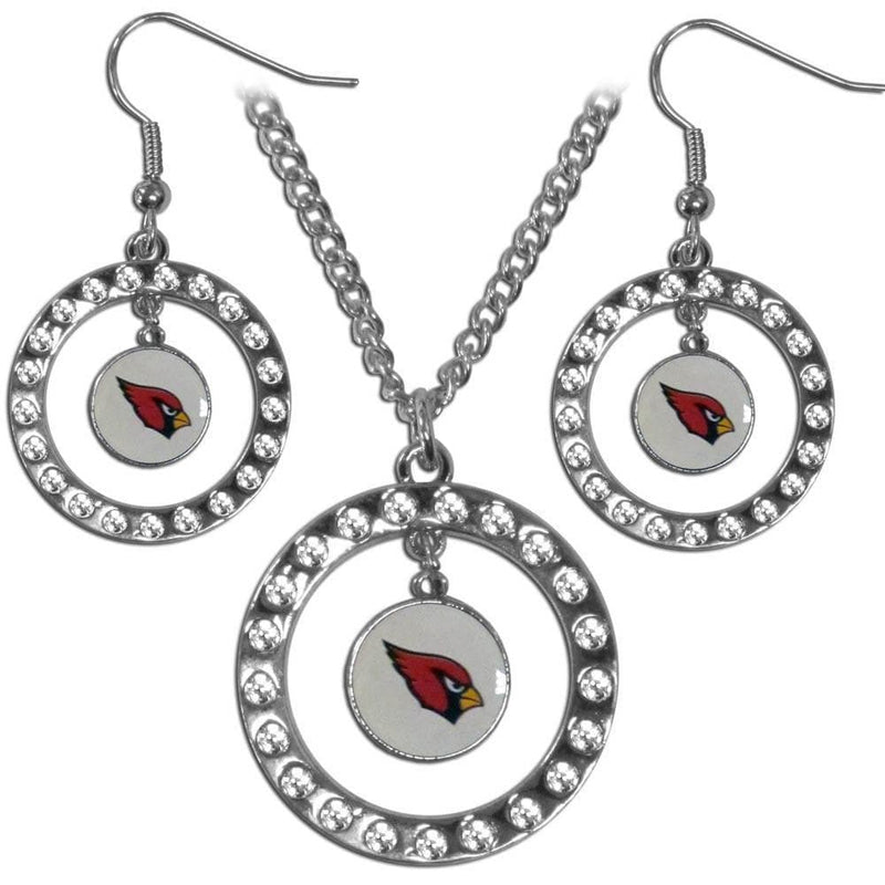 Sports Jewelry NFL - Arizona Cardinals Rhinestone Hoop Jewelry Set JM Sports-7