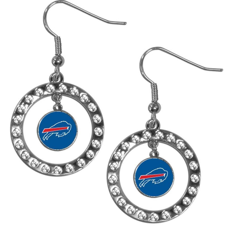 Sports Jewelry NFL - Buffalo Bills Rhinestone Hoop Earrings JM Sports-7