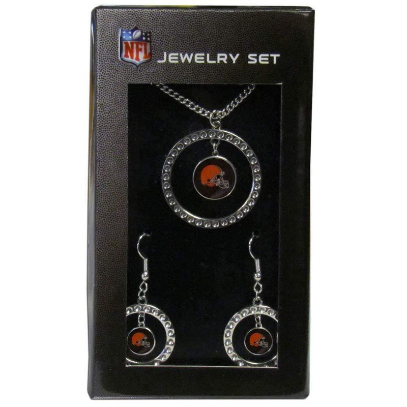 Sports Jewelry NFL - Cleveland Browns Rhinestone Hoop Jewelry Set JM Sports-7
