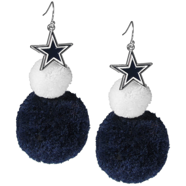 Sports Jewelry NFL - Dallas Cowboys Pom Pom Earrings JM Sports-7