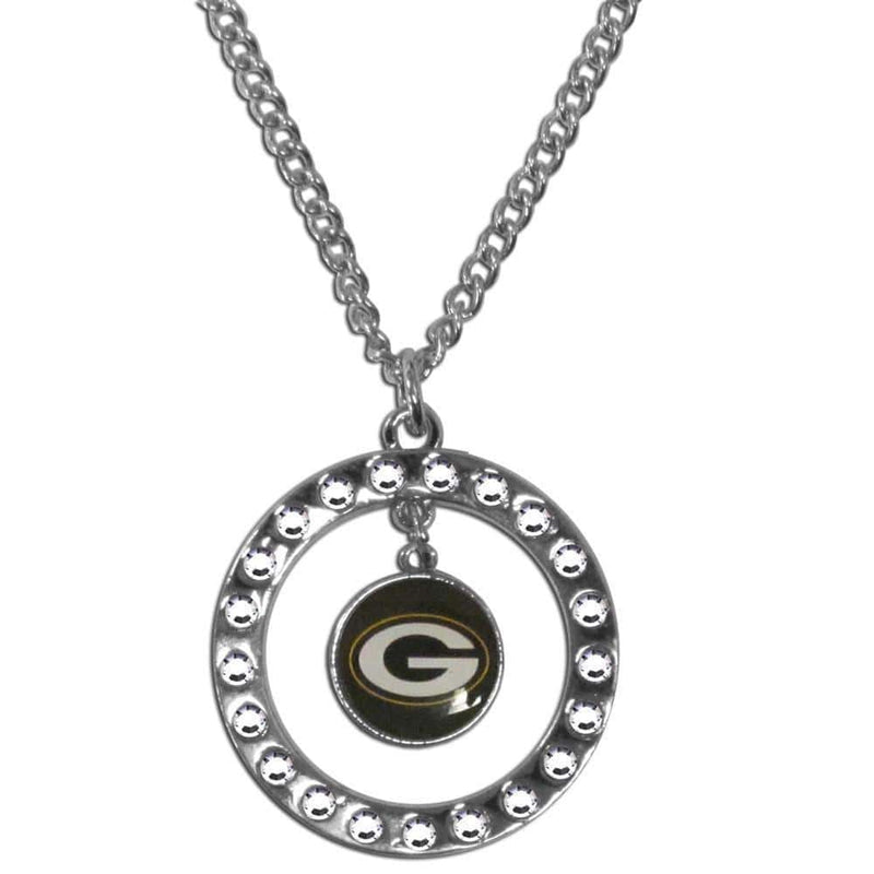 Sports Jewelry NFL - Green Bay Packers Rhinestone Hoop Necklace JM Sports-7
