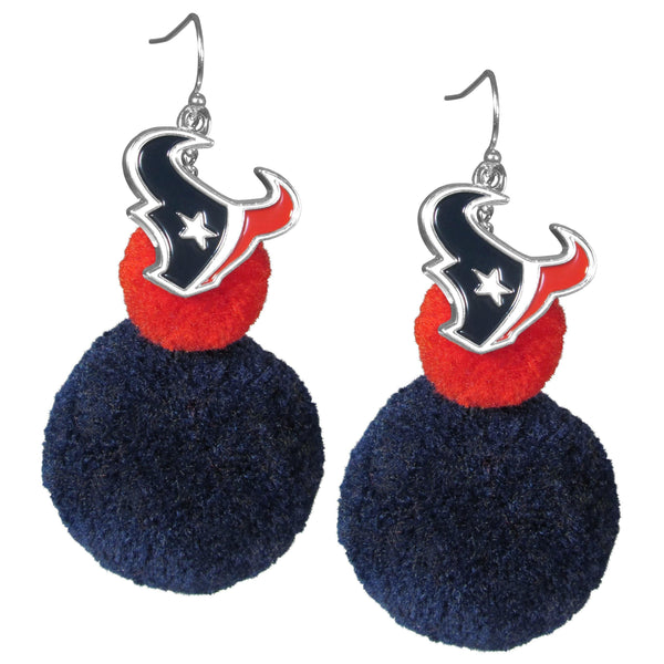 Sports Jewelry NFL - Houston Texans Pom Pom Earrings JM Sports-7