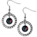 Sports Jewelry NFL - Houston Texans Rhinestone Hoop Earrings JM Sports-7