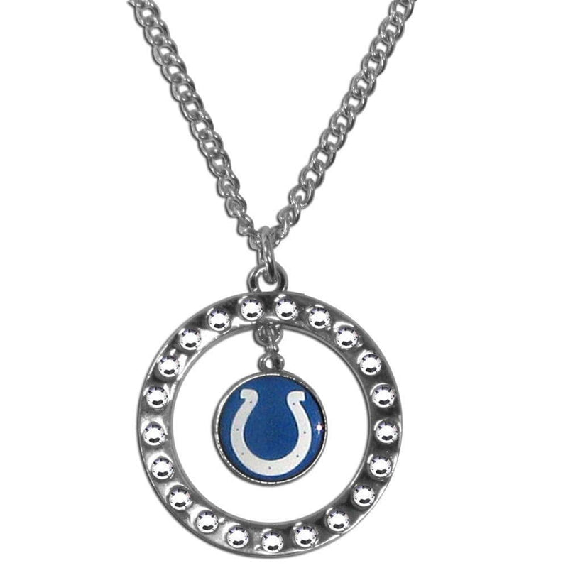 Sports Jewelry NFL - Indianapolis Colts Rhinestone Hoop Necklace JM Sports-7