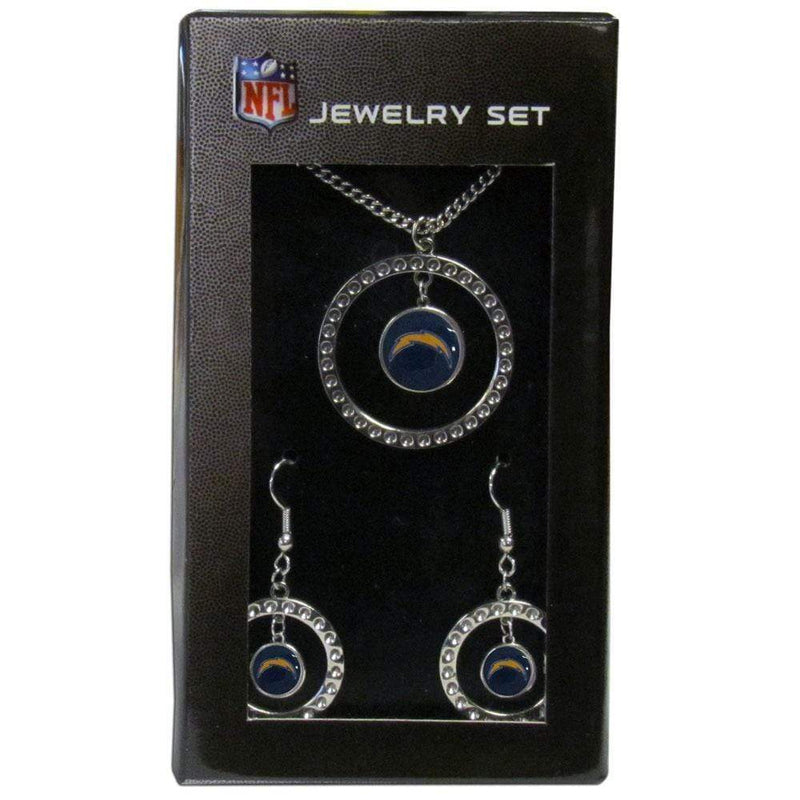 Sports Jewelry NFL - Los Angeles Chargers Rhinestone Hoop Jewelry Set JM Sports-7