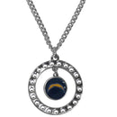 Sports Jewelry NFL - Los Angeles Chargers Rhinestone Hoop Necklace JM Sports-7