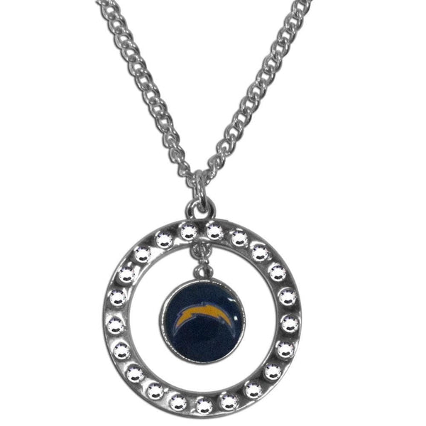 Sports Jewelry NFL - Los Angeles Chargers Rhinestone Hoop Necklace JM Sports-7