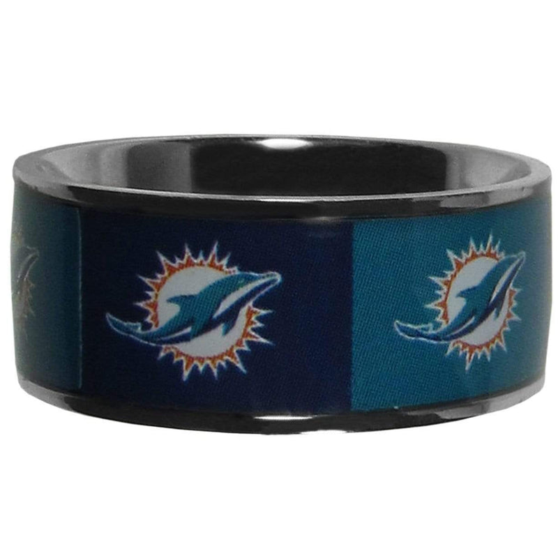 Sports Jewelry NFL - Miami Dolphins Steel Inlaid Ring Size 12 JM Sports-7