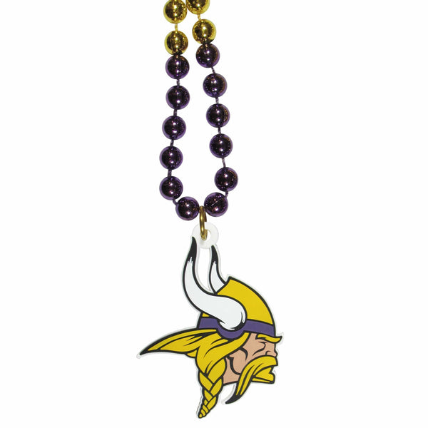 Sports Jewelry NFL - Minnesota Vikings Mardi Gras Bead Necklace JM Sports-7