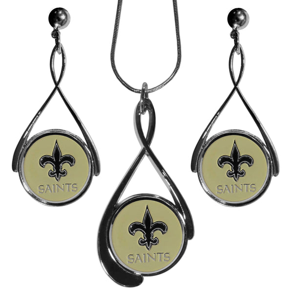 Sports Jewelry NFL - New Orleans Saints Tear Drop Jewelry Set JM Sports-7