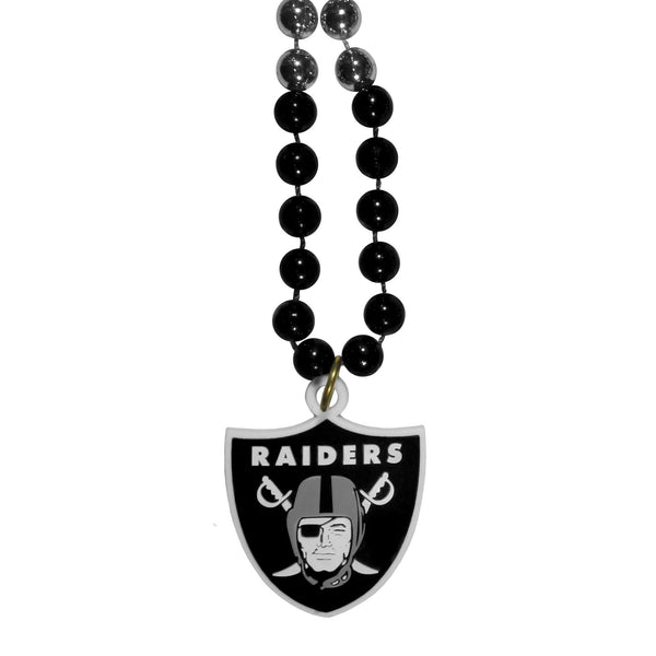 Sports Jewelry NFL - Oakland Raiders Mardi Gras Bead Necklace JM Sports-7