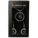 Sports Jewelry NFL - Oakland Raiders Rhinestone Hoop Jewelry Set JM Sports-7