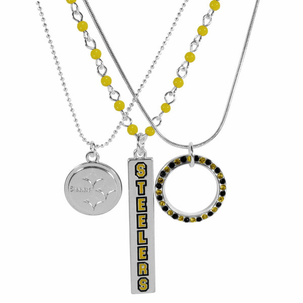 Sports Jewelry NFL - Pittsburgh Steelers Trio Necklace Set JM Sports-7