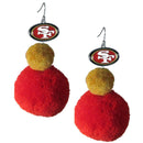 Sports Jewelry NFL - San Francisco 49ers Pom Pom Earrings JM Sports-7