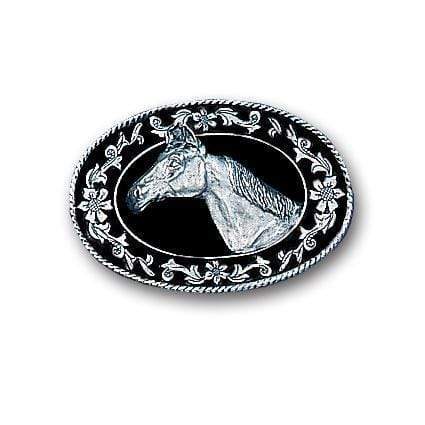 Sports Jewelry Sports Accessories - Horse Head (Diamond Cut) Enameled Belt Buckle JM Sports-7