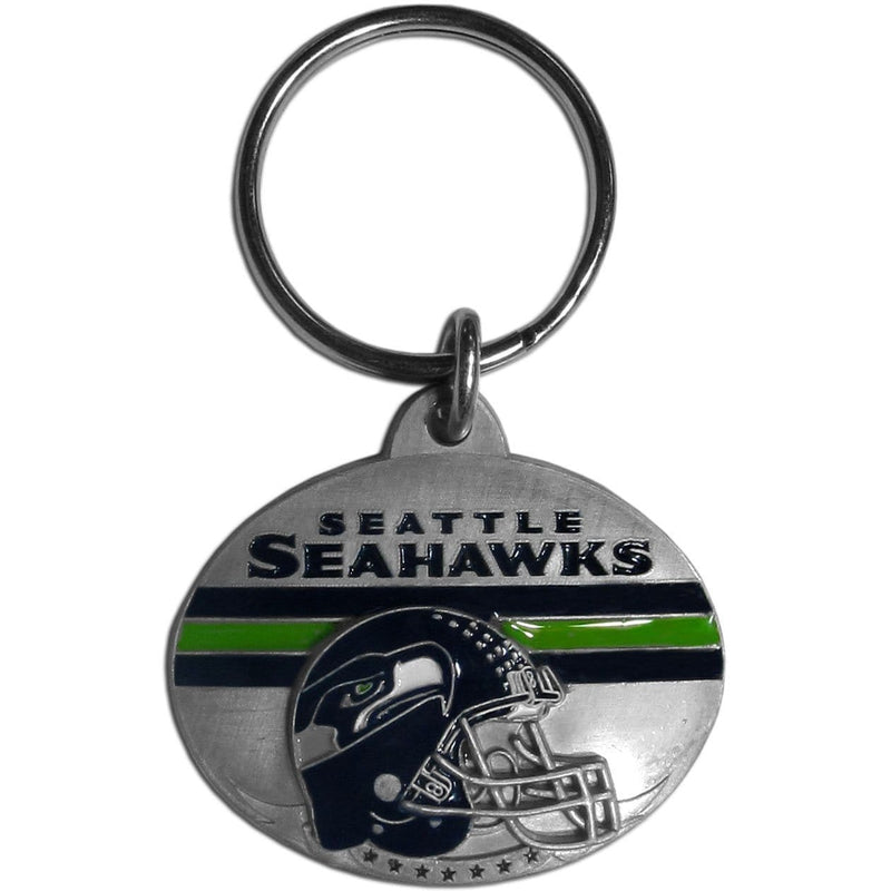 Sports Key Chain NFL - Seattle Seahawks Oval Carved Metal Key Chain JM Sports-7