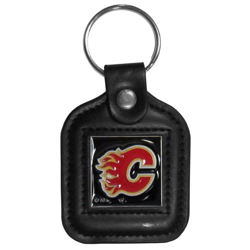 Sports Key Chain NHL - Calgary Flames Square Leatherette Key Chain JM Sports-7