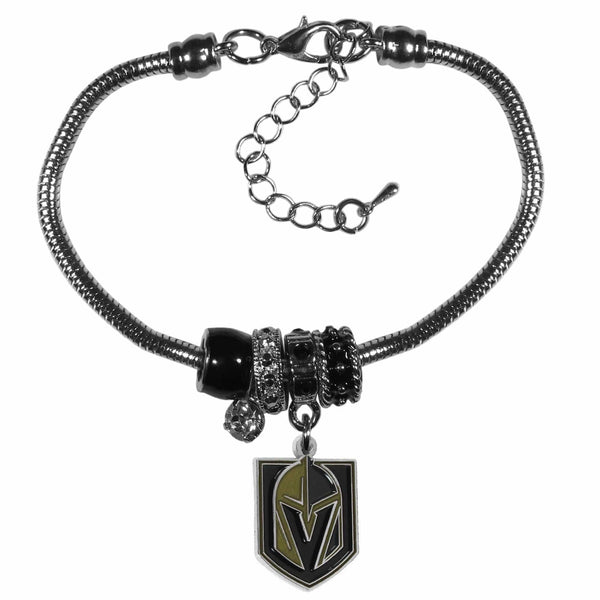 Sports Key Chain Vegas Golden Knights Euro Bead Bracelet JM Sports-7