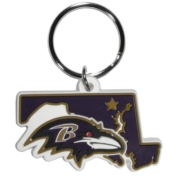 Sports Key Chains NFL - Baltimore Ravens Home State Flexi Key Chain JM Sports-7