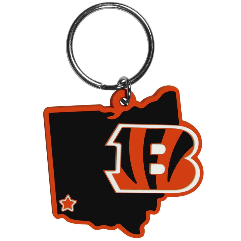 Sports Key Chains NFL - Cincinnati Bengals Home State Flexi Key Chain JM Sports-7