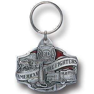 Sports Key Chains Sports Enameled Key Chains - American Firefighter Metal Key Chain with Enameled Details JM Sports-7