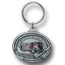 Sports Key Chains Sports Enameled Key Chains - American Firefighter with Truck Metal Key Chain with Enameled Details JM Sports-7