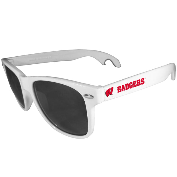 NCAA - Wisconsin Badgers Beachfarer Bottle Opener Sunglasses, White