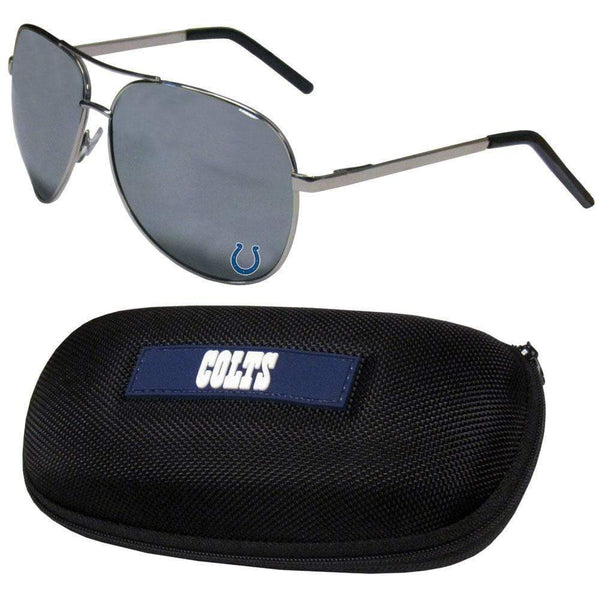 Sports Sunglasses NFL - Indianapolis Colts Aviator Sunglasses and Zippered Carrying Case JM Sports-7