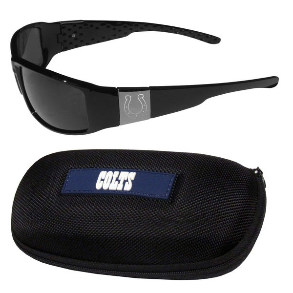 Sports Sunglasses NFL - Indianapolis Colts Chrome Wrap Sunglasses and Zippered Carrying Case JM Sports-7