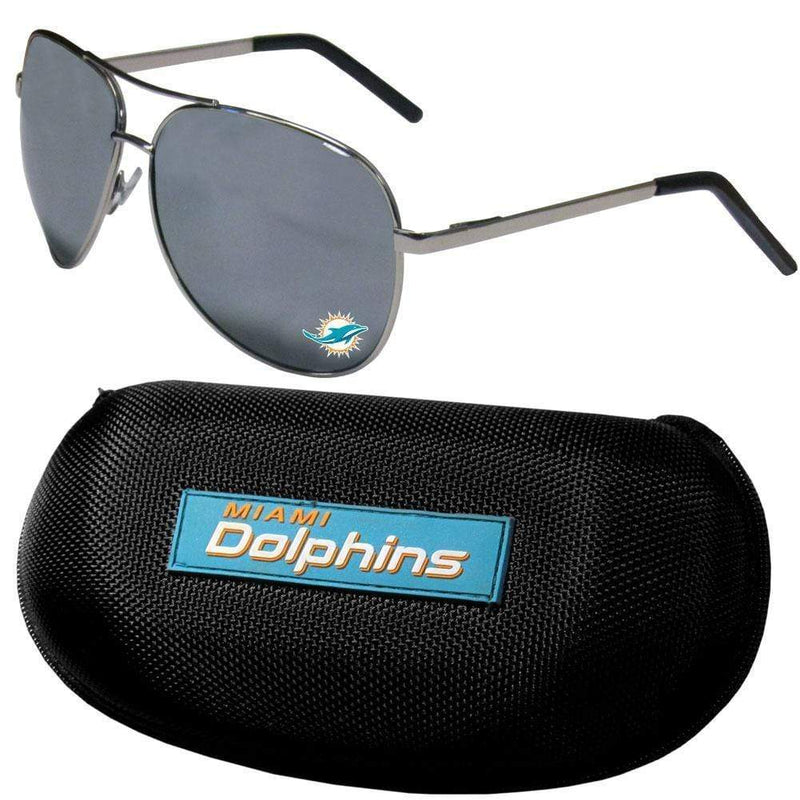 Sports Sunglasses NFL - Miami Dolphins Aviator Sunglasses and Zippered Carrying Case JM Sports-7