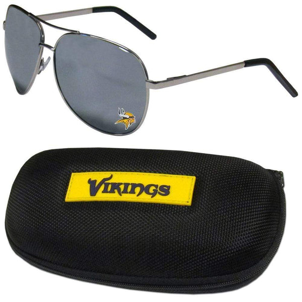 Sports Sunglasses NFL - Minnesota Vikings Aviator Sunglasses and Zippered Carrying Case JM Sports-7