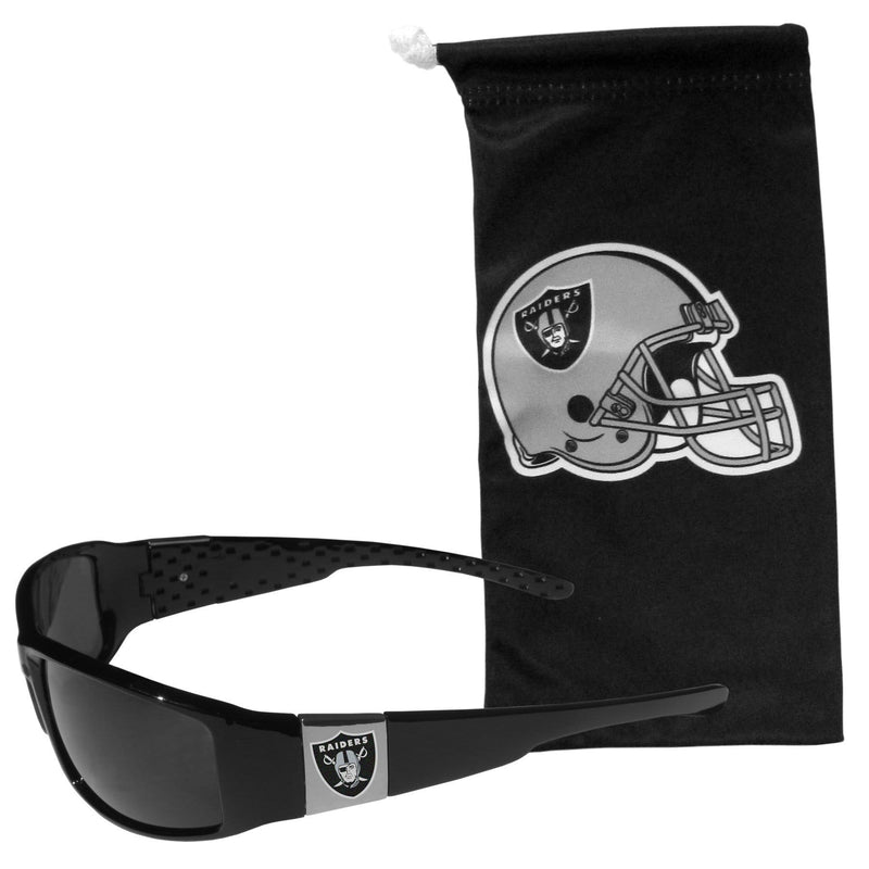 Sports Sunglasses NFL - Oakland Raiders Chrome Wrap Sunglasses and Bag JM Sports-7