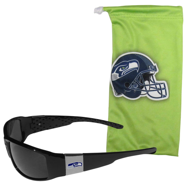 Sports Sunglasses NFL - Seattle Seahawks Chrome Wrap Sunglasses and Bag JM Sports-7