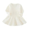 Spring Autumn Candy Color Cotton Baby Girl Dresses Long Sleeve Solid Princess Dress Bow-knot O-neck Casual Kids Pleated Dresses