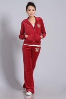 Spring / Fall 2017 Women's Brand Velvet Fabric Tracksuits Velour Suit Women Track Suit Hoodies And Pants Size S - 3XL AExp