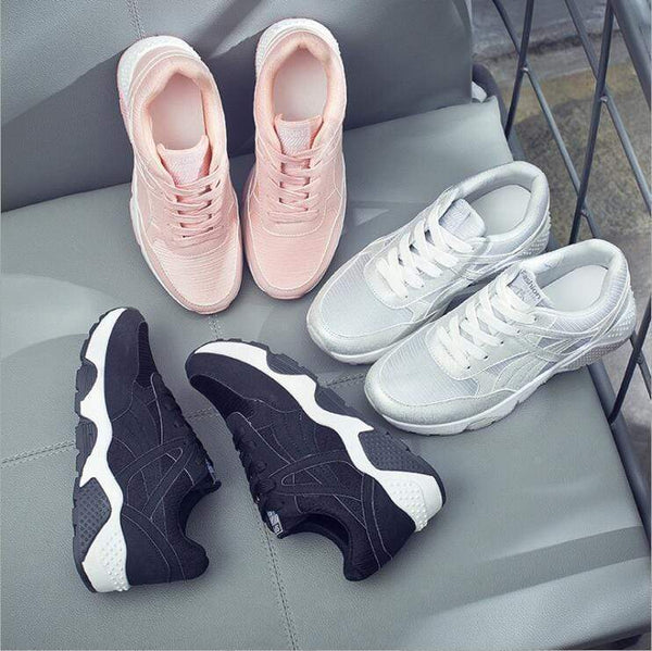 Spring New Designer Wedges Pink Platform Sneakers Women Shoes 2018 Tenis Feminino Casual Female Shoes Woman Basket Femme White JadeMoghul Inc. 